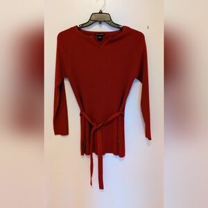 Sweater Burgundy Wine Color with Belt 100% Acrylic Medium